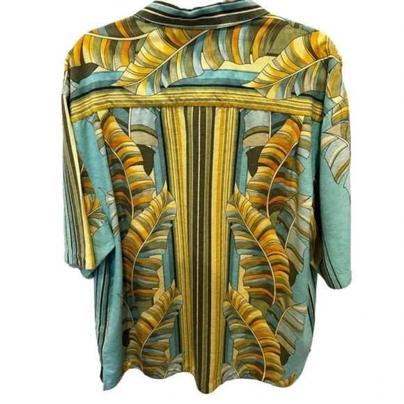 Montego Mon Tropical Silk Short Sleeve Shirt Size L‎ - Picture 3 of 4